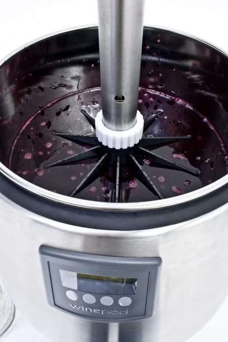 The Winepod crushing grapes - we'd still prefer the barefooted maidens