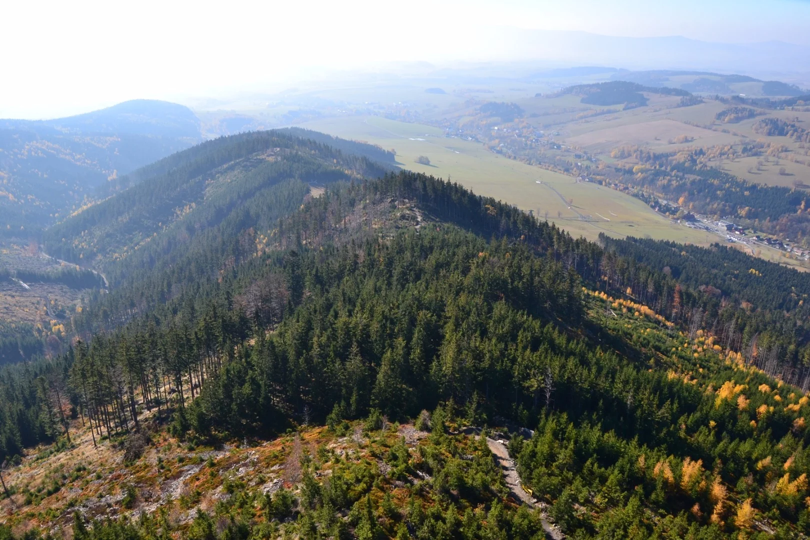The view looking down from the Sky Walk