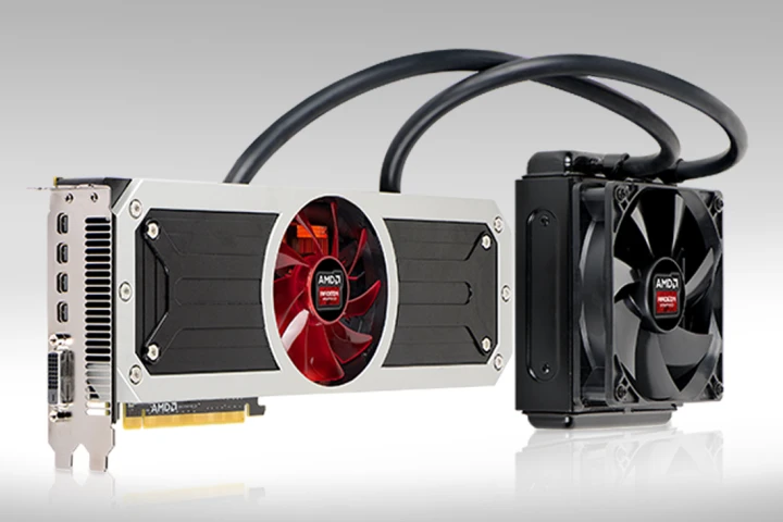 AMD's latest flagship graphics card sits directly between NVIDIA's rival Titan GPUs