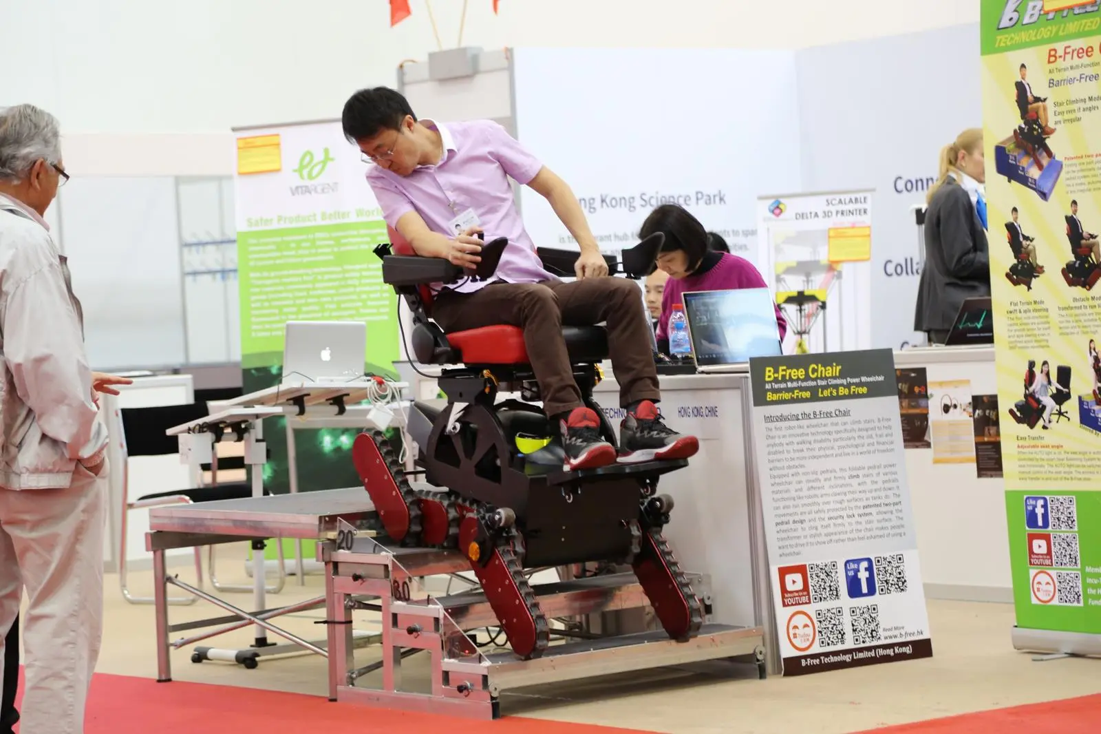 The B-Free Chair uses an innovative design to navigate stairs