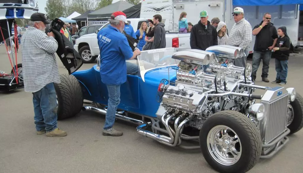 Back in the twin blower days: Double Trouble at a car show