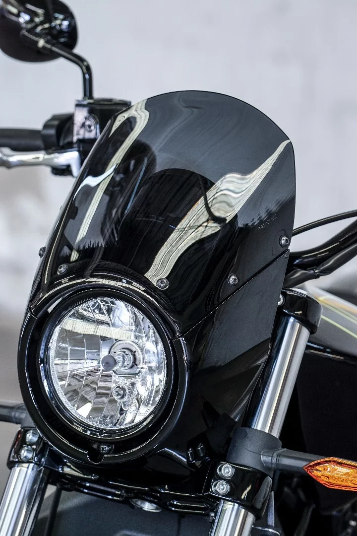 The 2017 Victory Octane in Gloss Black color with graphics