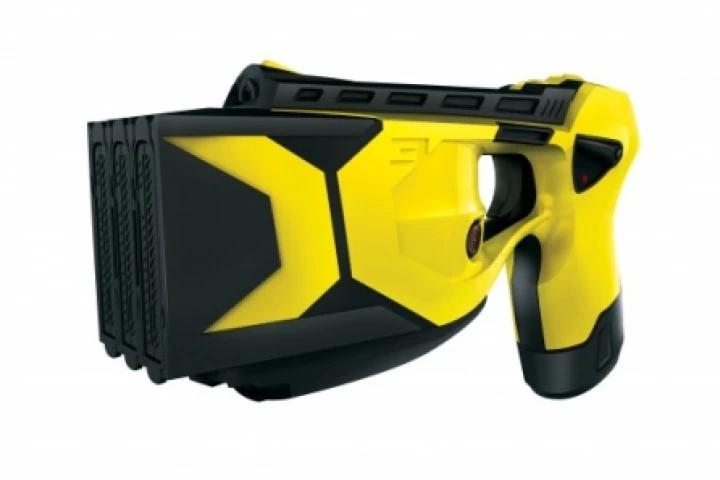 The Taser X3 has enhanced power ... enough to disperse more than 300 five-second firings across all bays