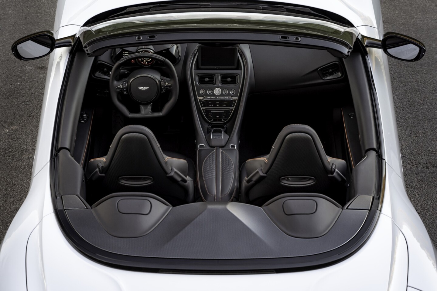 Looking down into the DBS Superleggera Volante