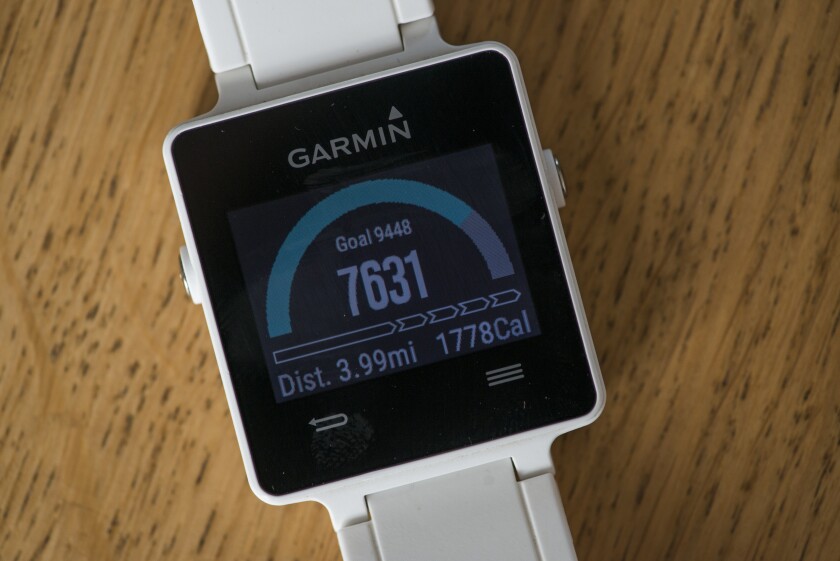 The Garmin vivoactive uses a step-based smart goal activity target to get you moving