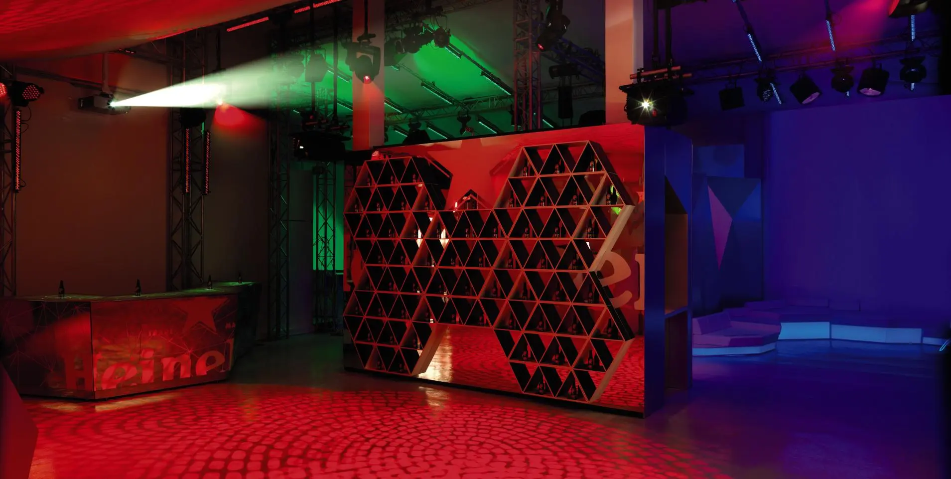Design elements helped bridge the dance floor to other areas of the club