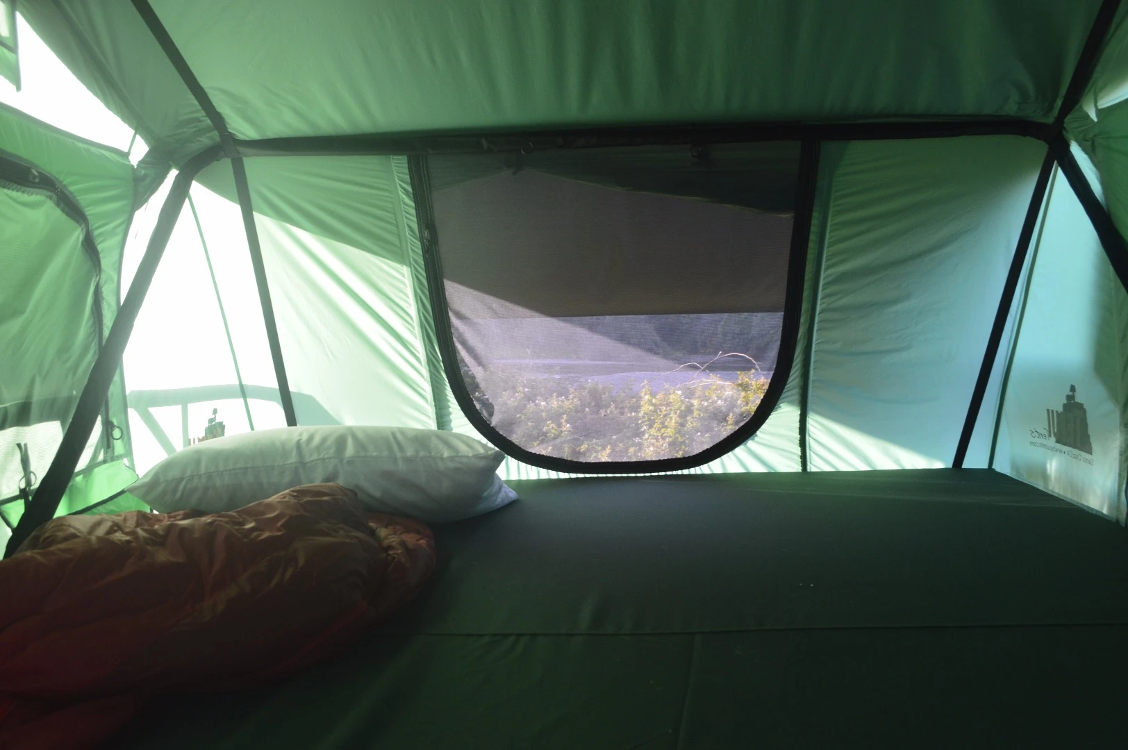 Inside the four-person Baja XL New Atlas called home for two nights