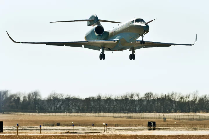 The Cessna Citation Ten prototype takes off for its first flight
