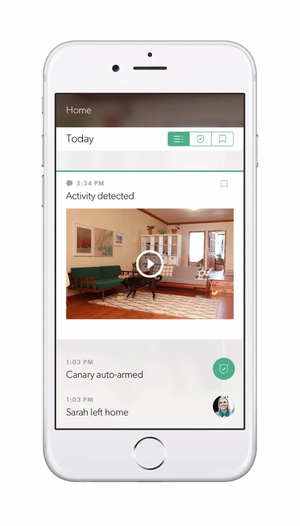 The Canary app timeline feature