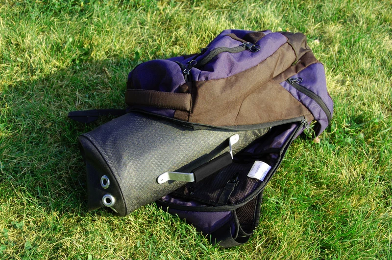 The GoBQ packs up into a backpack for backcountry grilling