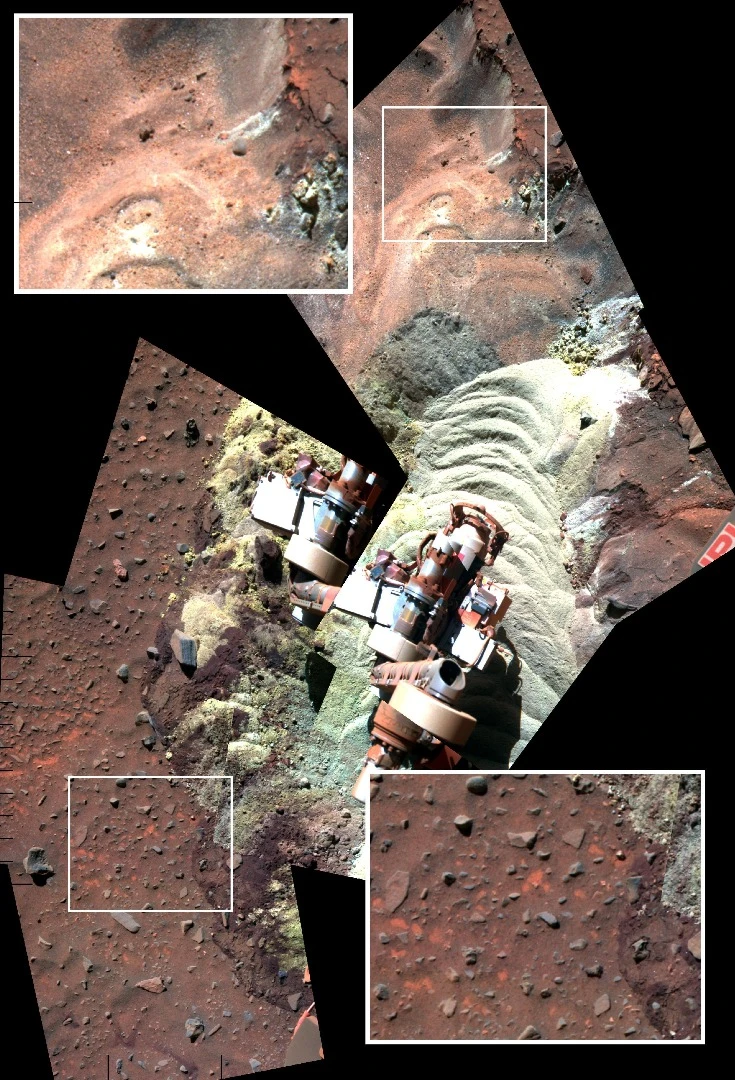 Montage of images from a 2010 exercise to free Opportunity from sand