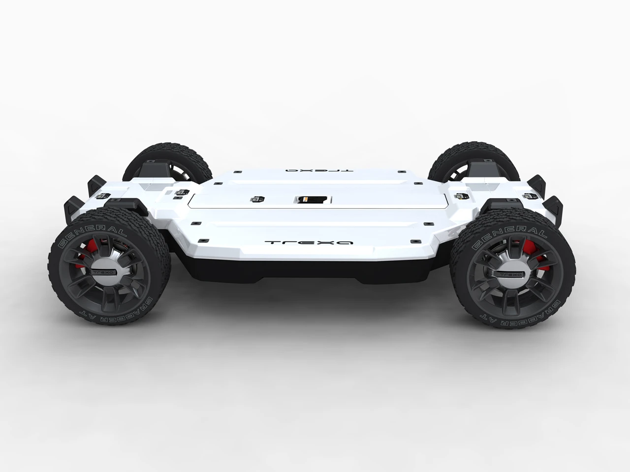 A side rendering of the TREXA vehicle development platform