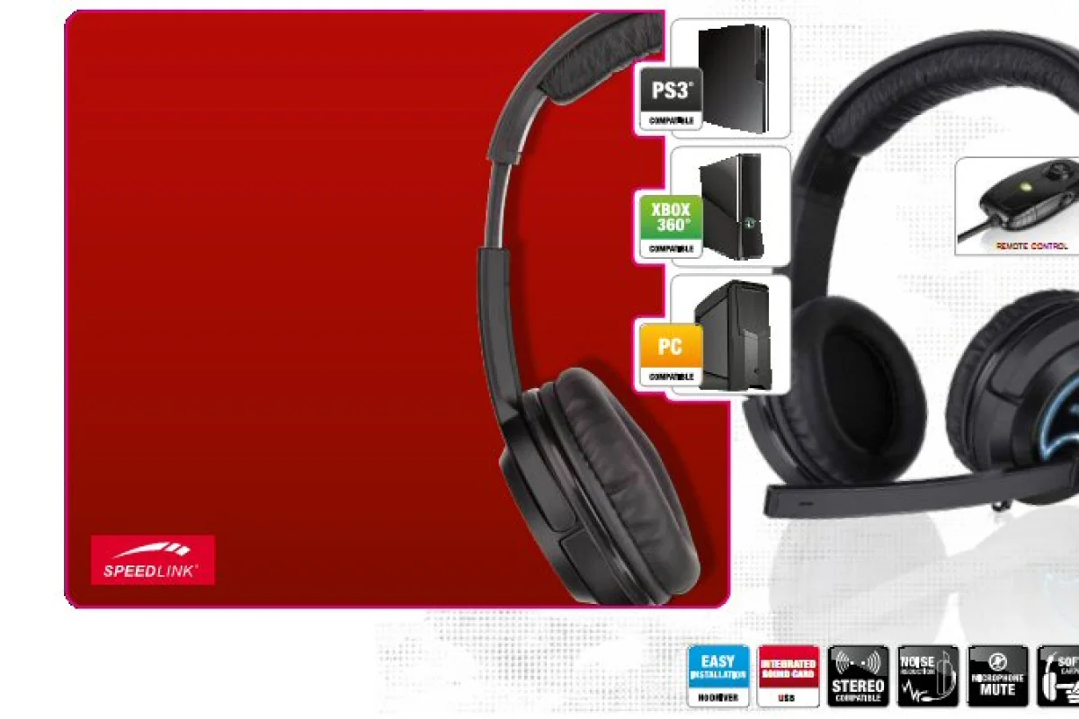 The new XANTHOS Stereo Console Gaming Headset from Speedlink is compatible with Sony's PS3, Microsoft's Xbox 360 and PC, and incorporates some sophisticated connector technology that caters for simultaneous playback through a TV