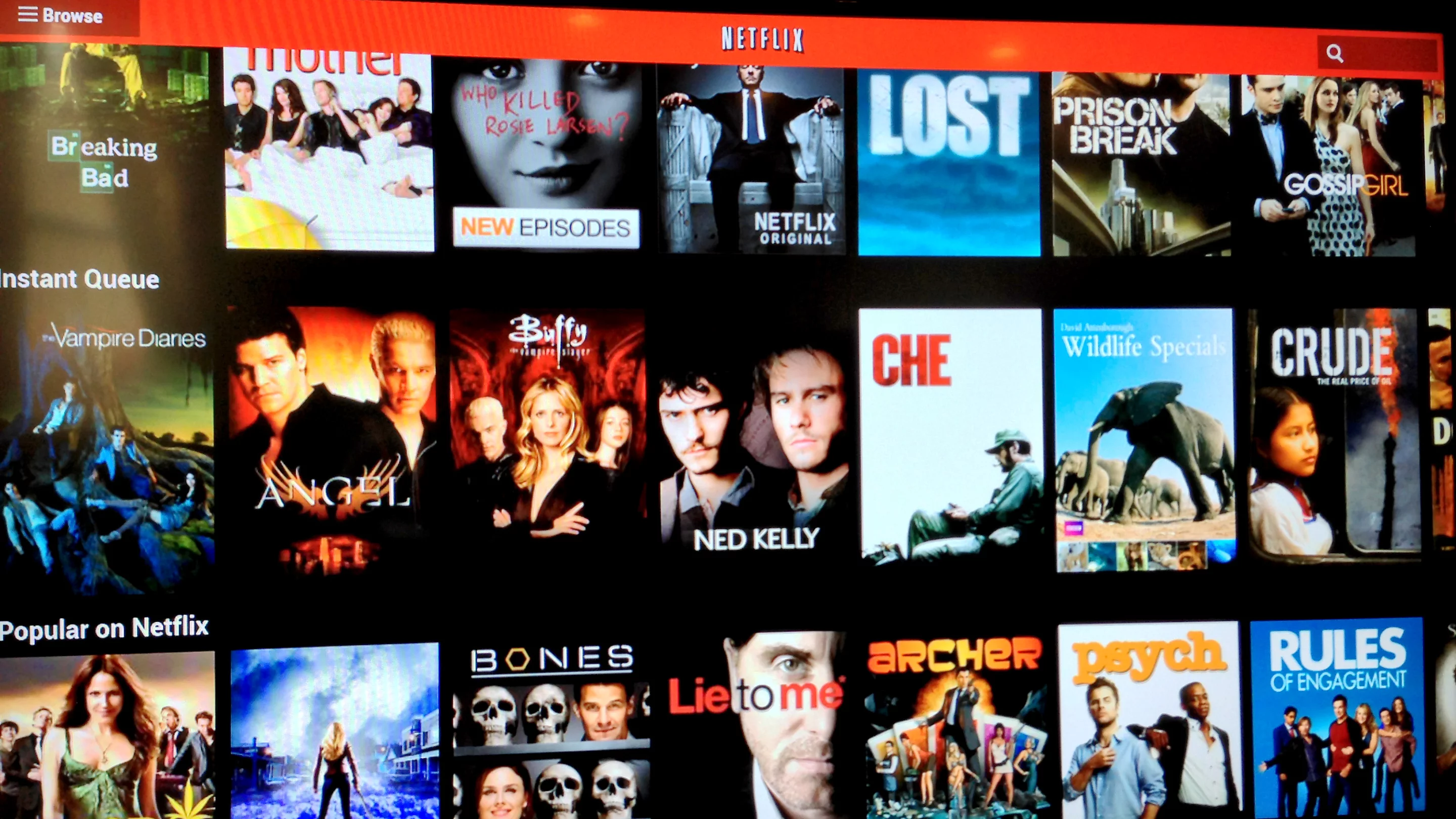 Netflix for Android's interface doesn't work as well on a TV