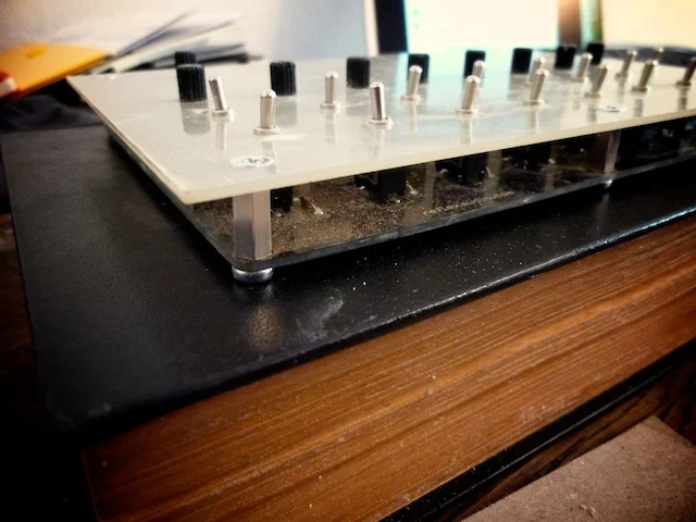 Konkreet Labs' Gwydion ap Dafydd constructed a special front panel to house the synth's controls (Photo: copyright Gwydion ap Dafydd)