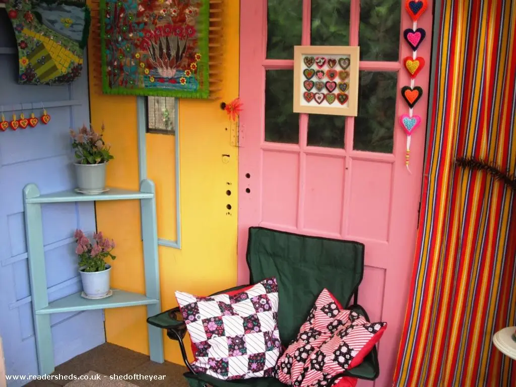The Beach Hut is a self-made shed built using recycled materials