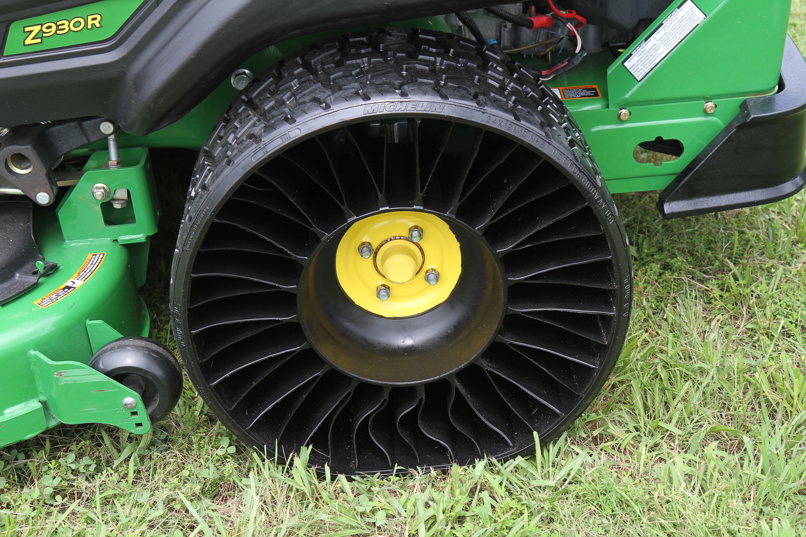 Tweel on mower