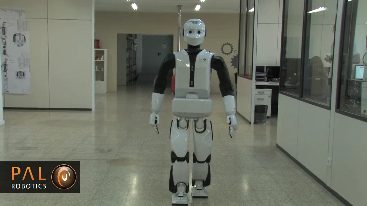REEM-C takes its first steps inside PAL Robotics' headquarters