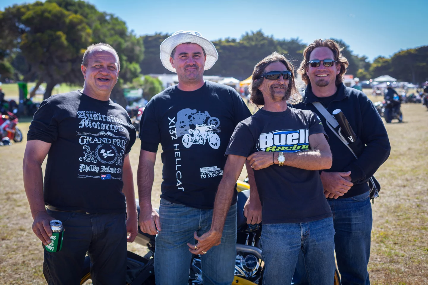 Nobby, Troy, Robert and Hippie Pete of the Buell Riders' Club