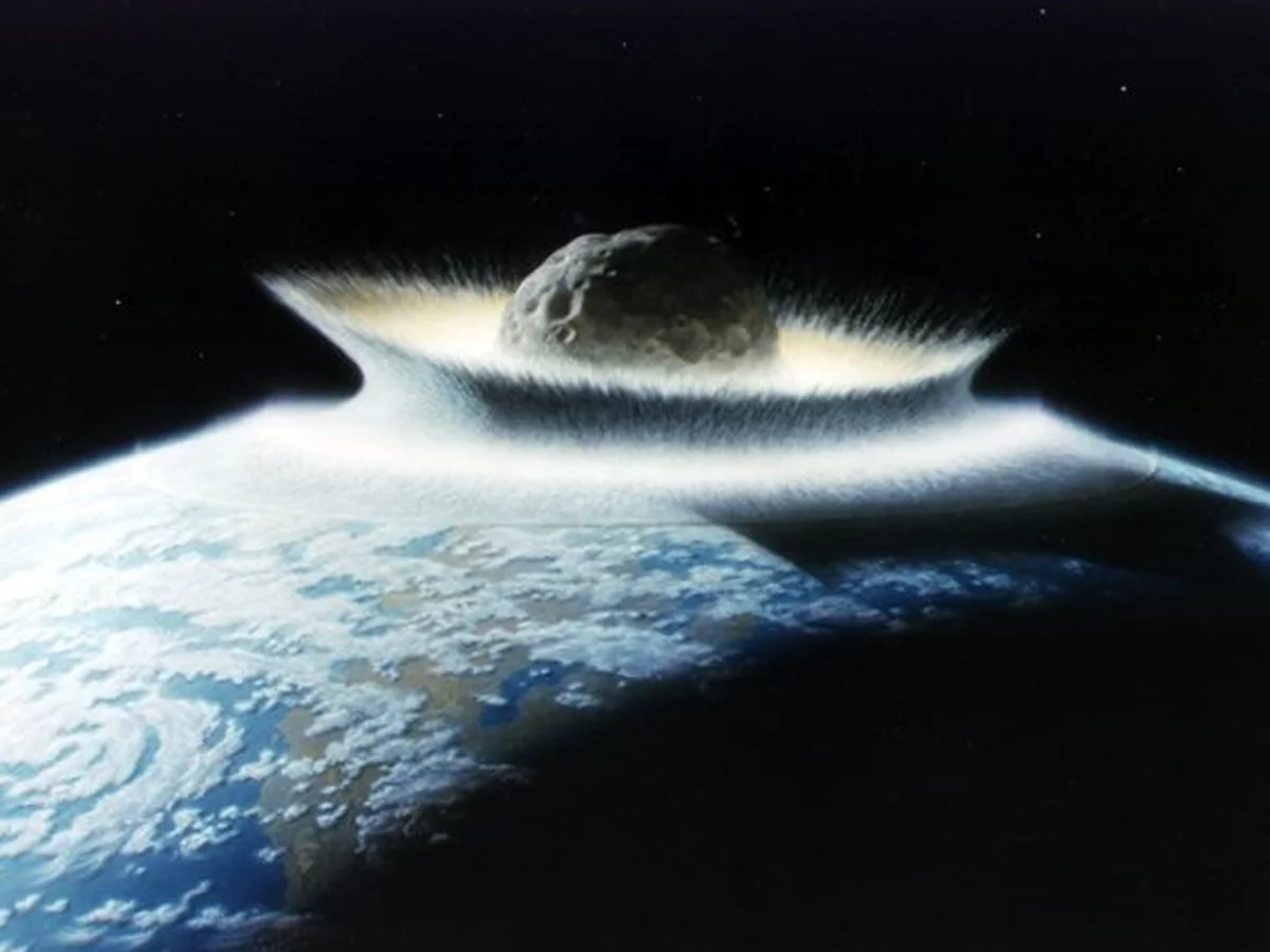 Artist's impression of a massive asteroid striking Earth (Image: NASA/Don Davis)