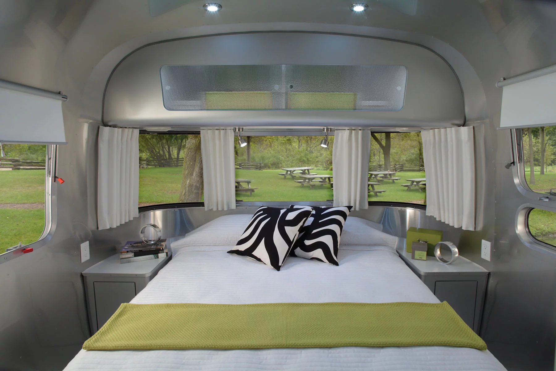 The Airstream International Sterling's interior goes metallic