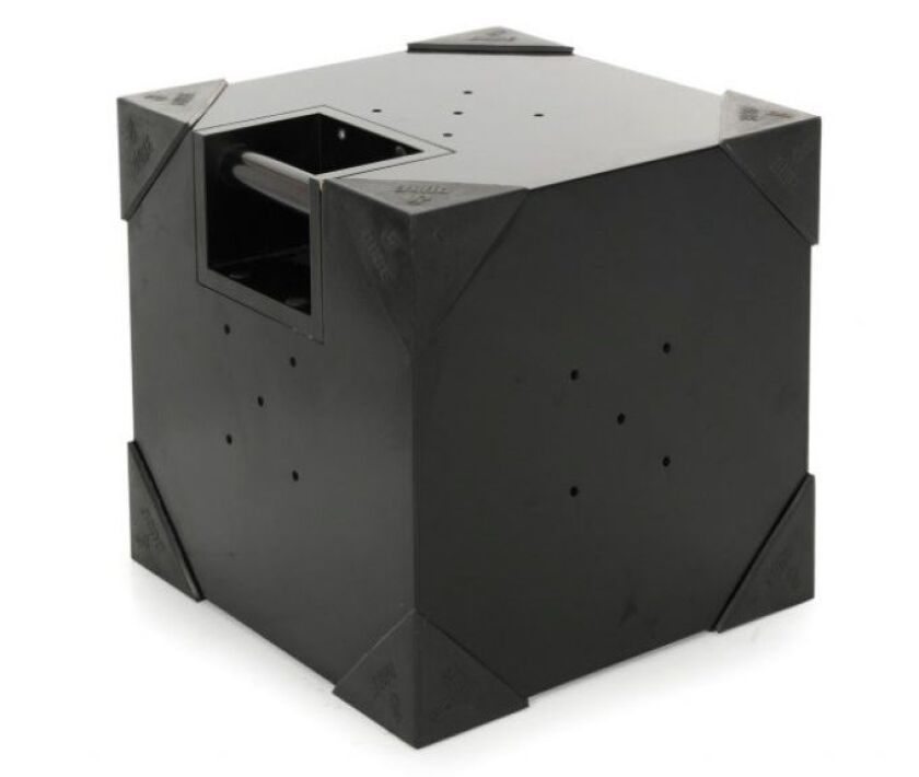 The DUBE is a specially-constructed wooden box that serves as a percussive musical instrument