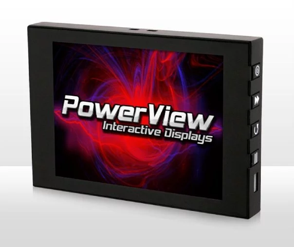 The Video Name Tag is a miniature OLED screen that displays advertising, that retail salespeople wear like a traditional name tag