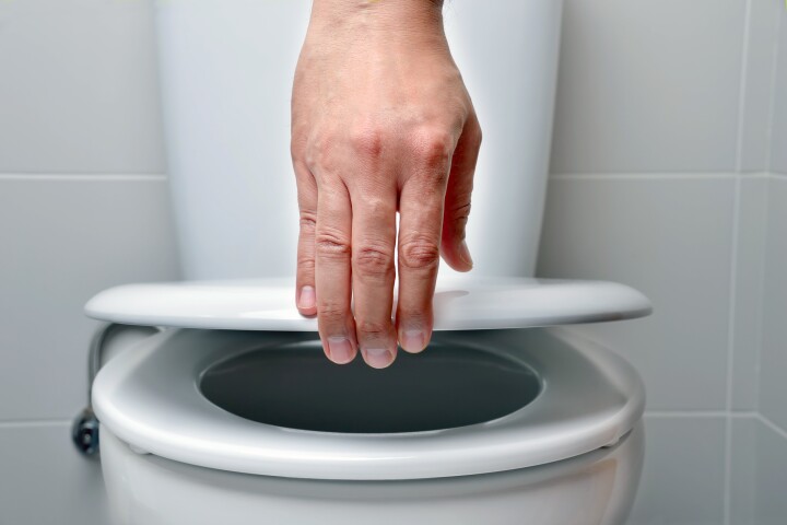 An automatic toilet flushing device can reduce bacterial spread