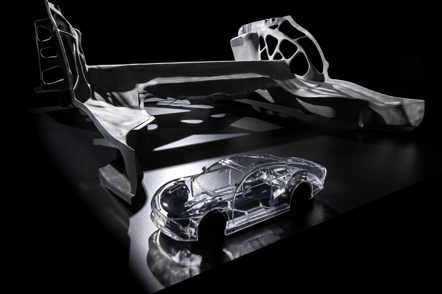The BIONEQXX rear floor is currently the largest structural casting at Mercedes-Benz