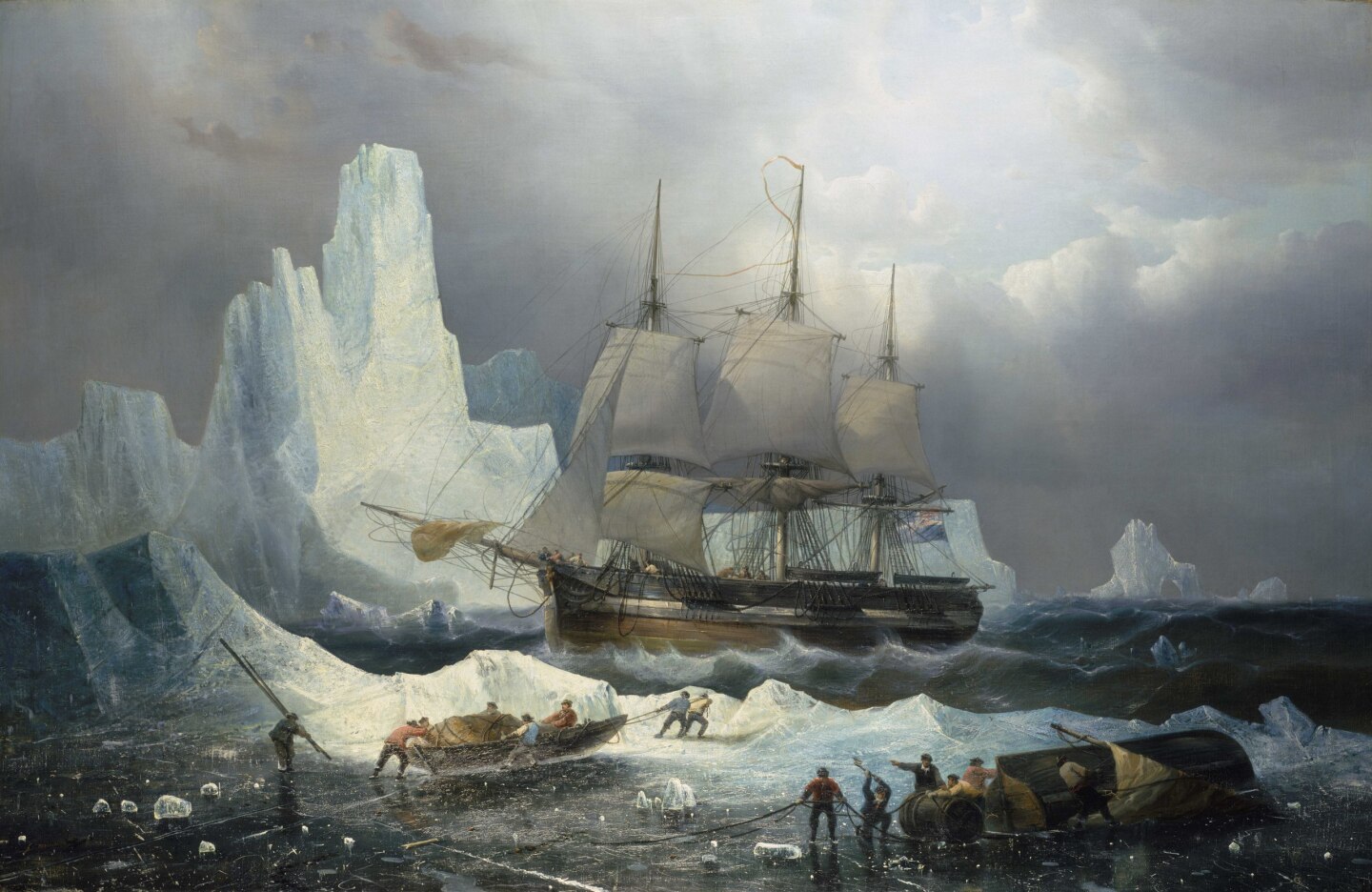 A painting of the HMS Erebus, aboard which John Gregory served as an engineer