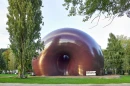 Looking a bit like a massive purple donut, the Ark Nova is an unusual concert hall that inflates to host up to 500 people