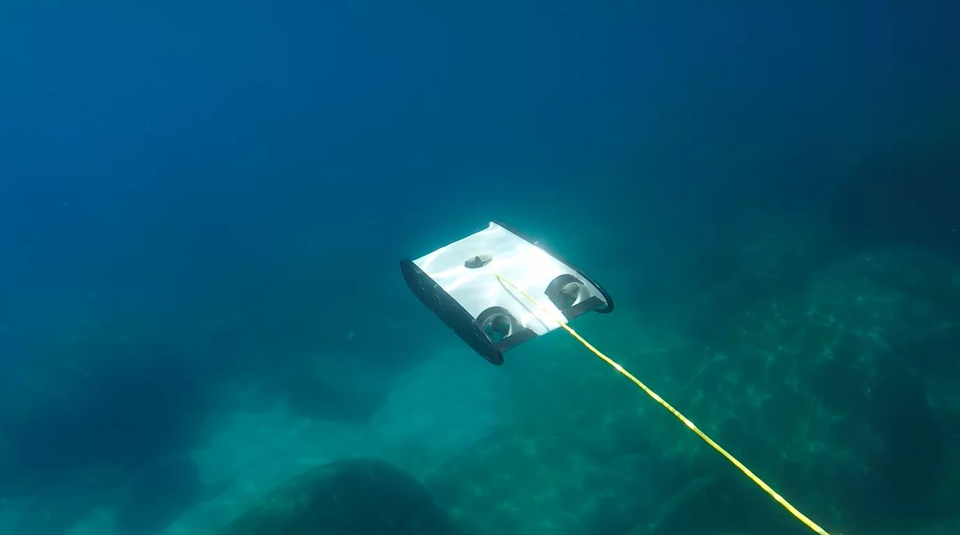 The Trident ROV relays data to a surface buoy via a cable