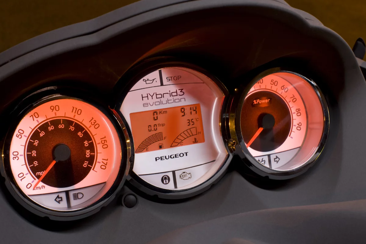 The dash is quite different to that of a normal scooter