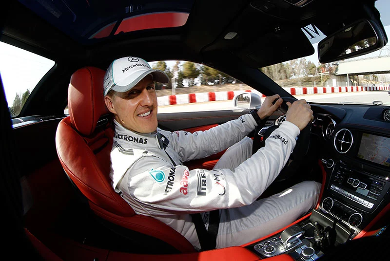Michael Schumacher drives the 2013 Mercedes-Benz AMG SL63