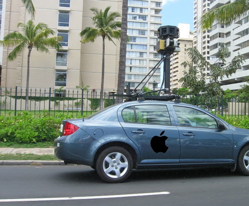 Will Geniuses be piloting Apple Street View cars? (digitally altered)