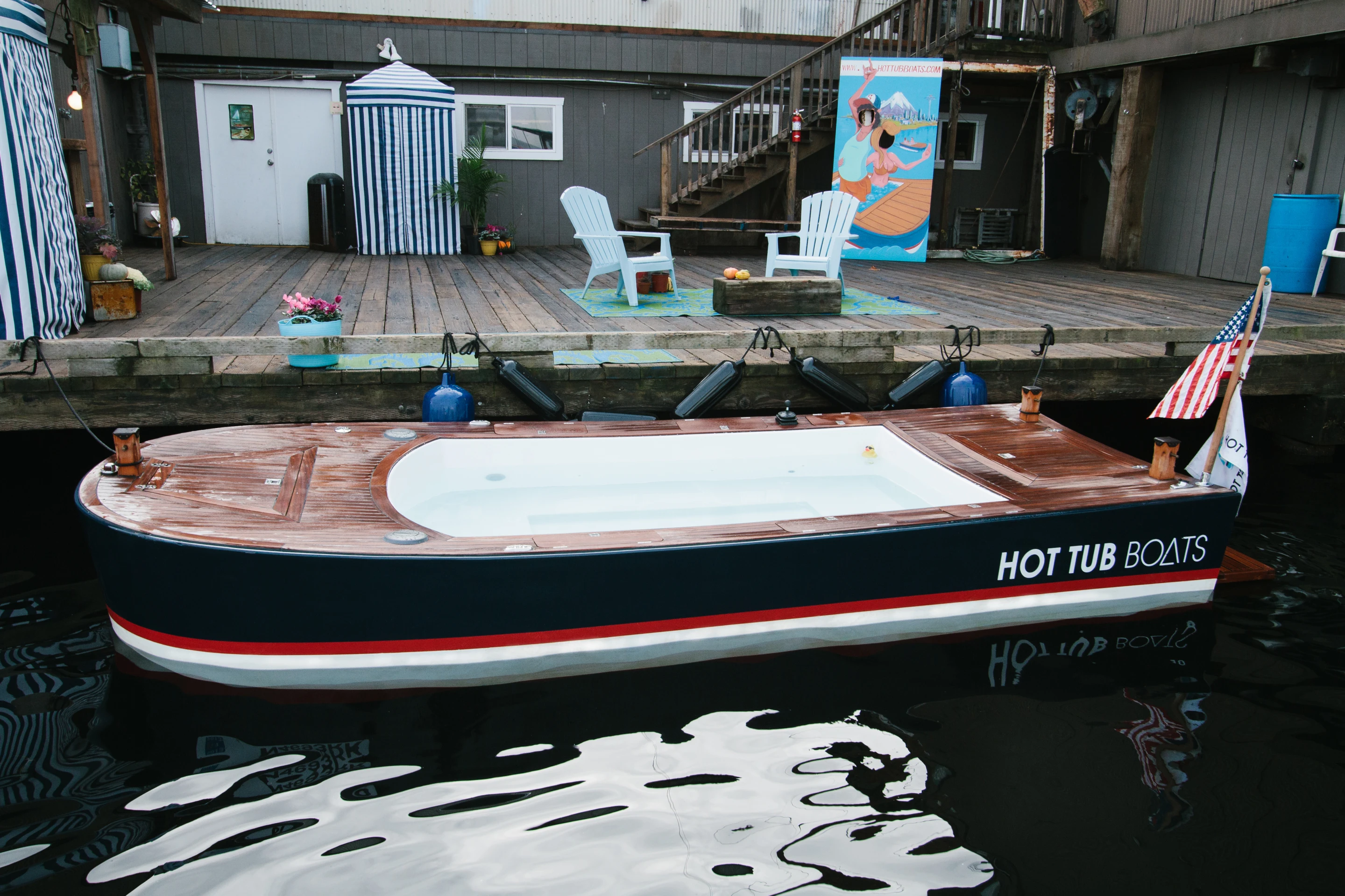 The Hot Tub Boat allows its passengers to soak while they cruise