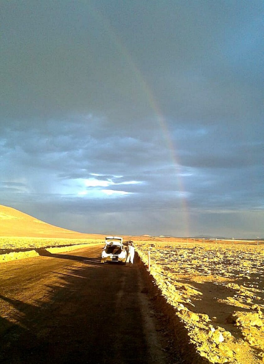 A historically rare rainbow in the Atacama Desert