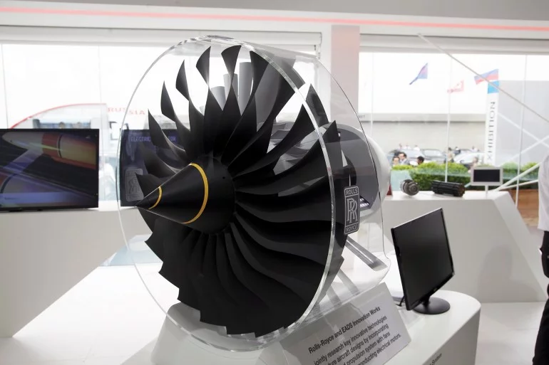 A mockup electric fan for the E-Thrust concept by EADS and Rolls-Royce