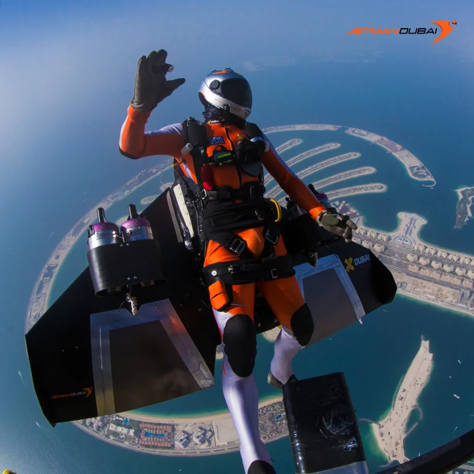 "If I'm in a spin, for example, and I have to release the wing and if it hits my head, I'm unconscious." —Yves Rossy