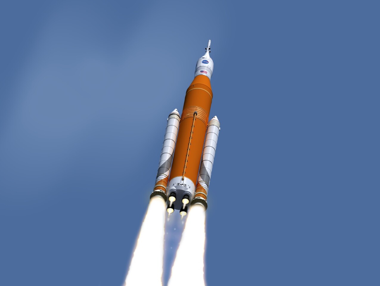 An artist's impression of NASA's Space Launch System (SLS)