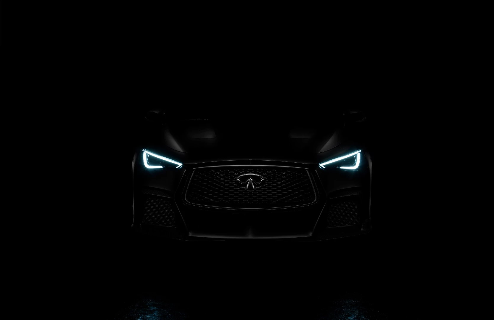 The Infiniti Project Black S peeking out through the darkness