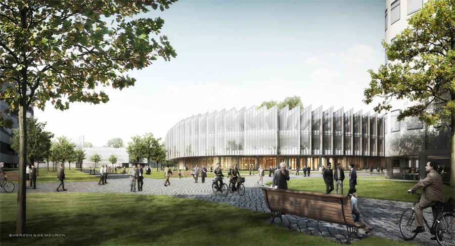 The AstraZeneca campus has been designed by Herzog & De Meuron architects