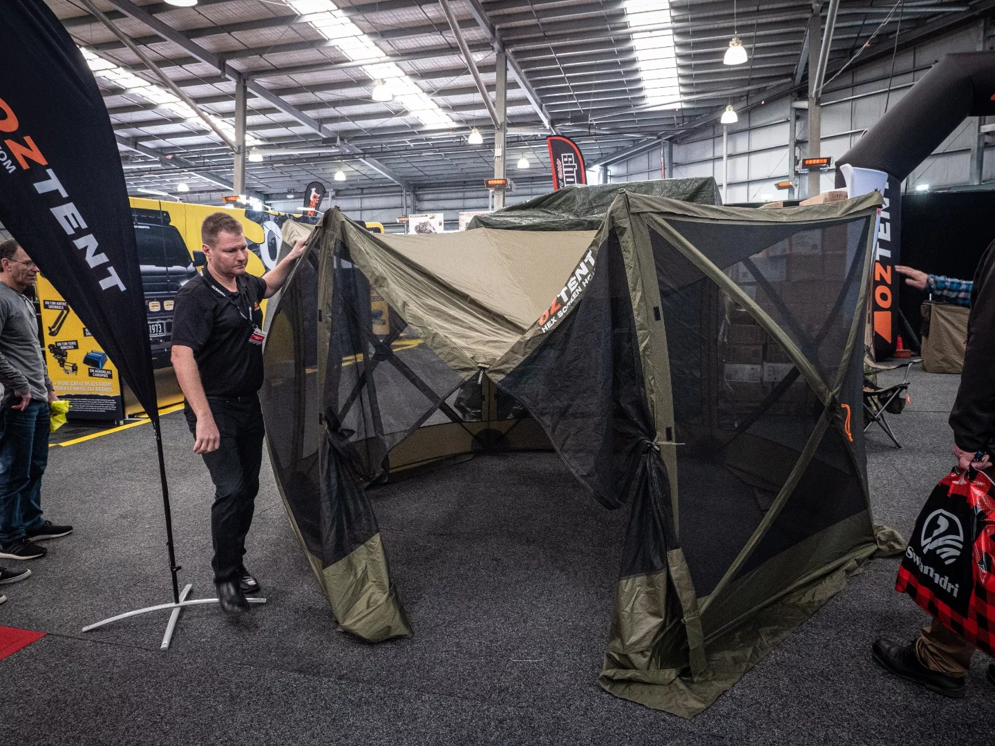OzTent's pop-up shade is quick to deploy