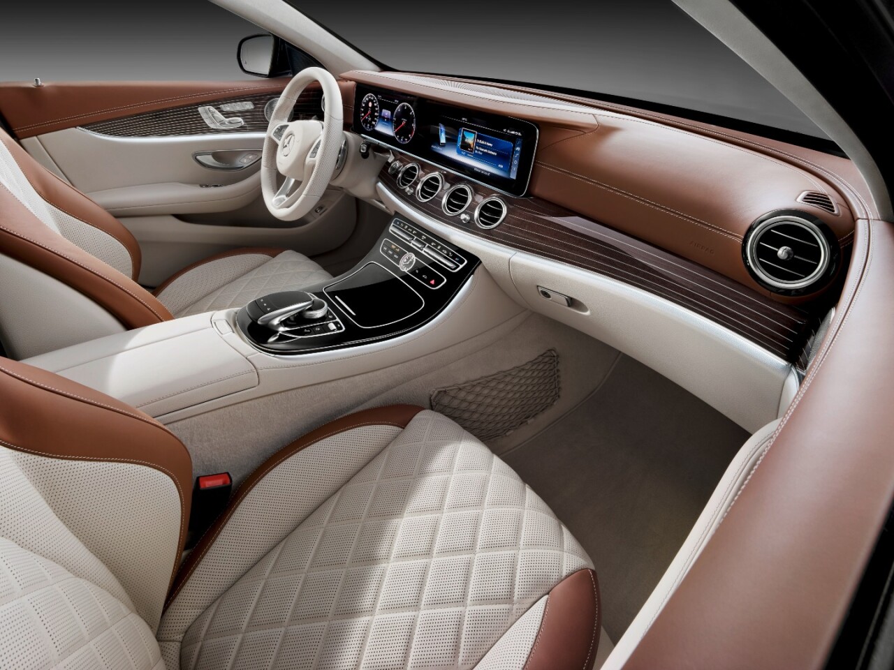 Open pore wood and polished finishes are available on the E-Class