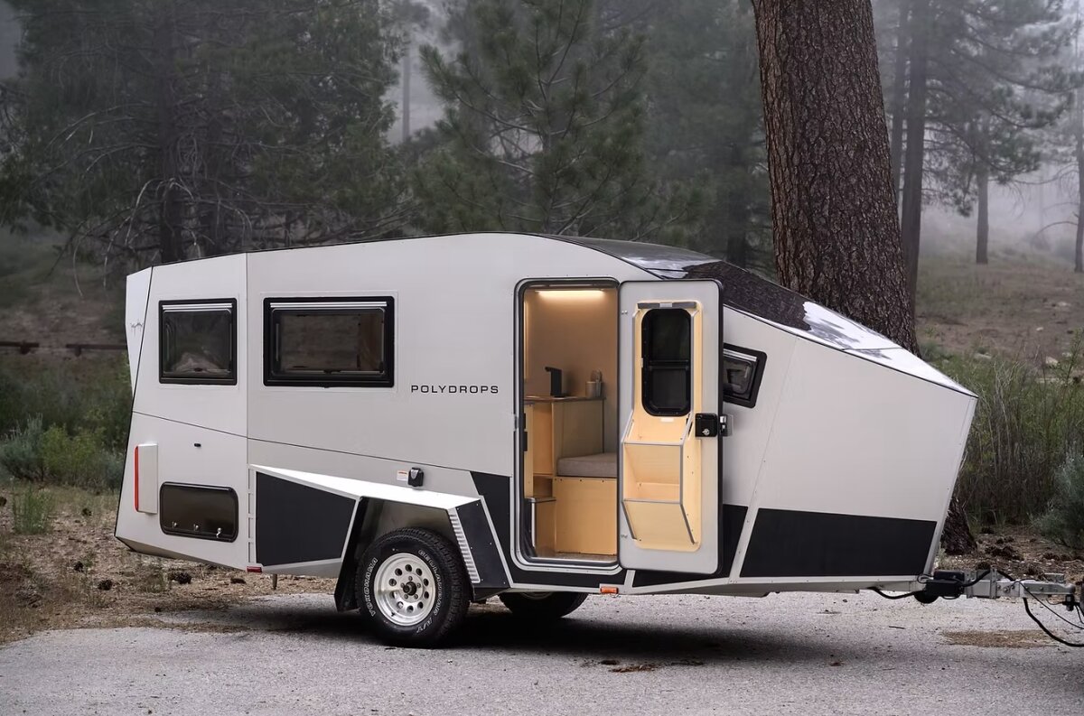 4-person blade-like camper adds aero work on its journey off grid