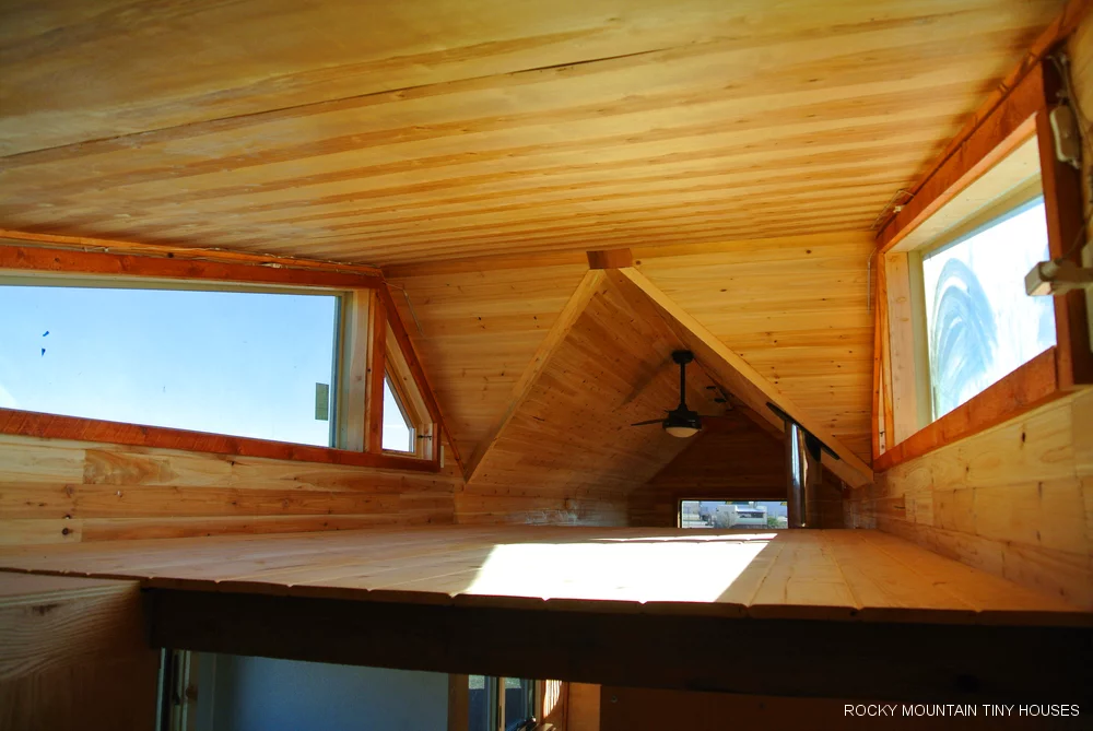 A secondary sleeping area is in the loft (Photo: Rocky Mountain Tiny Houses)