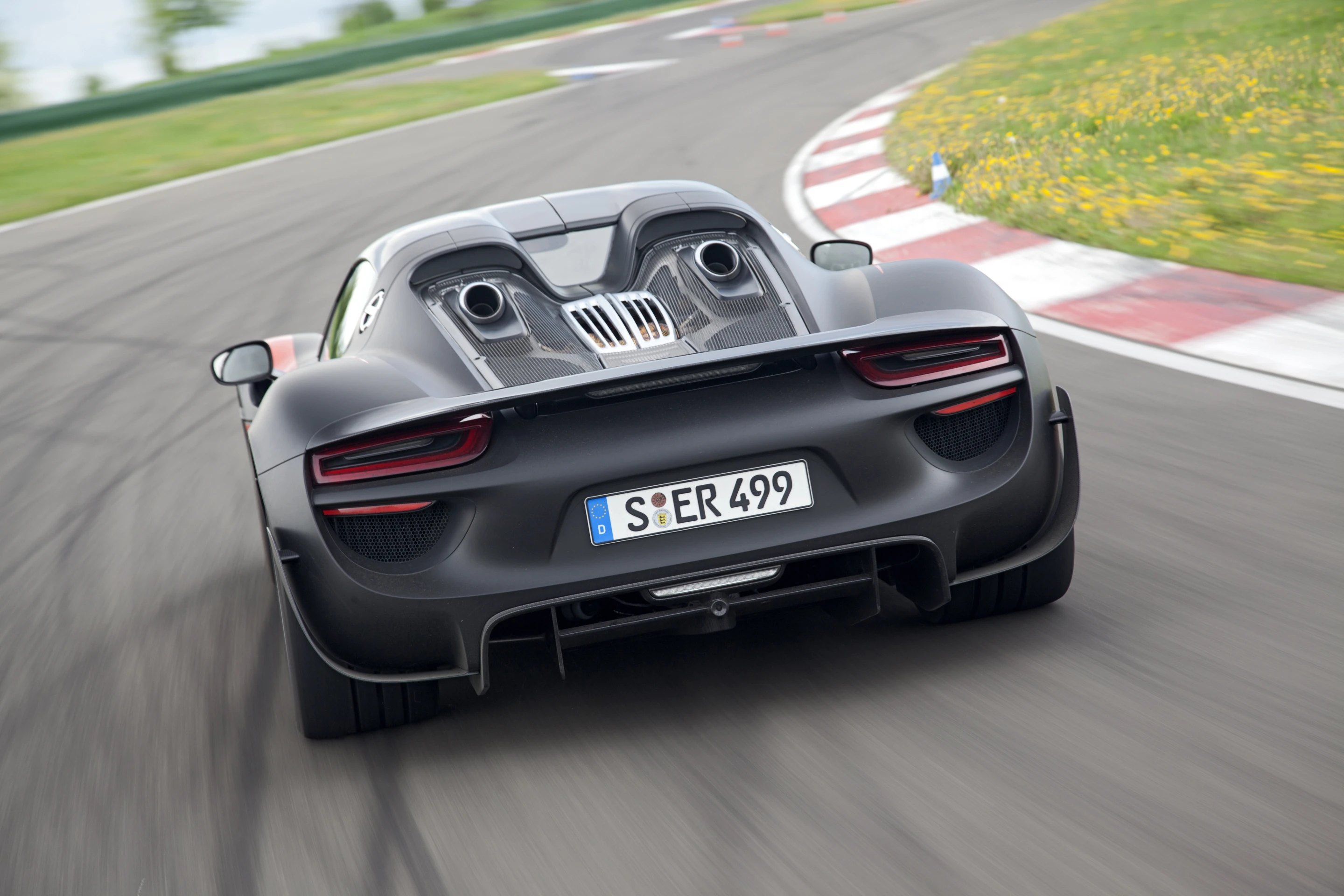The 918 exhaust pipes are moved higher up on the car