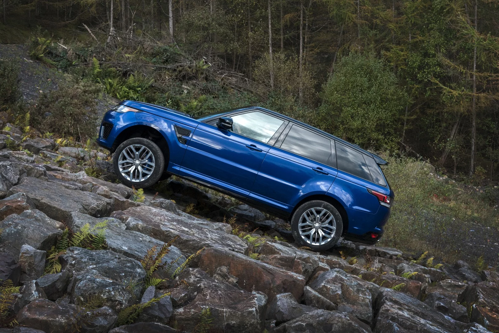 Land Rover also put the rock crawling mode to use for good measure