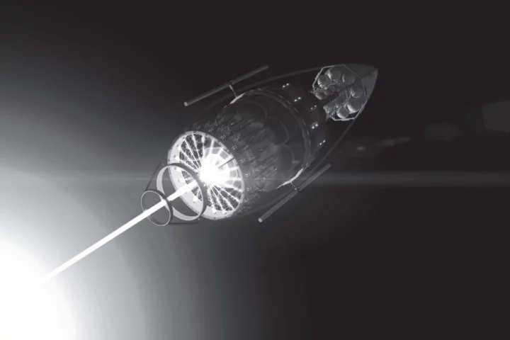 The VARIES starship creates its own antimatter for interstellar voyages