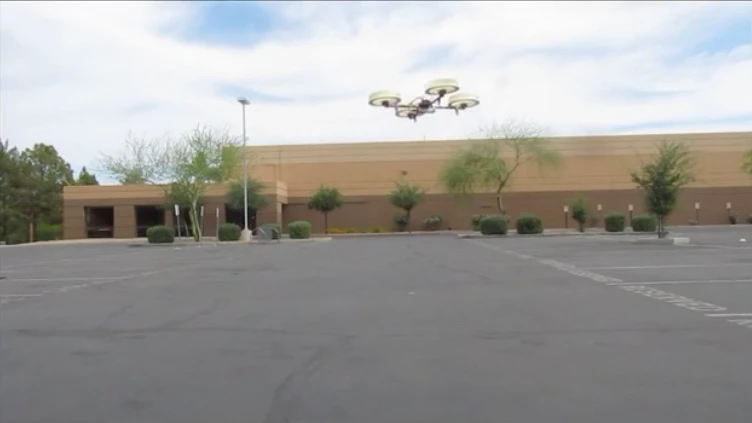 The prototype Whisper Drone in flight